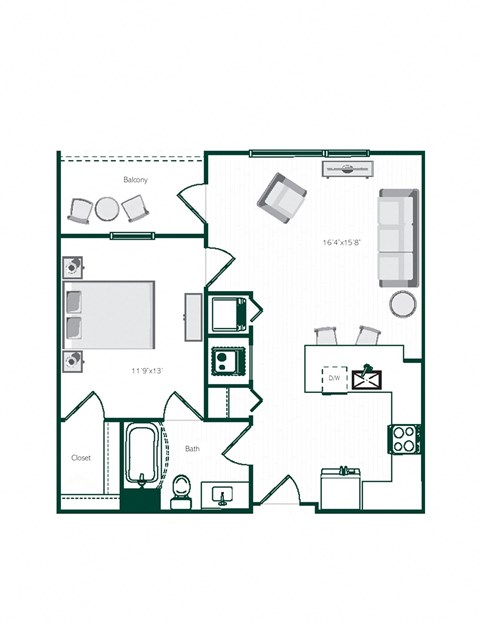 The Chestnut Floor Plan at Vida Kannapolis, Kannapolis, 28081